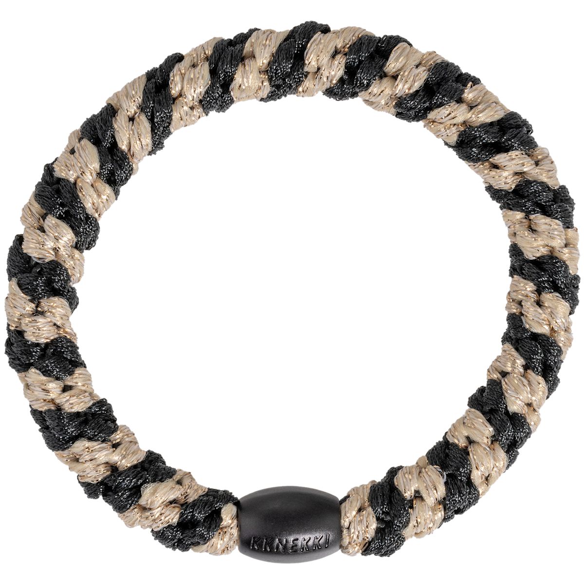 KKNEKKI Regular Hajgumi Black-Beige Glitter Stripe