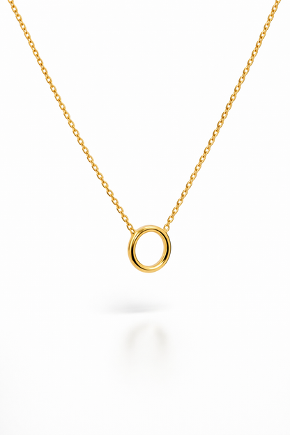 18 karátos arany nyaklánc kör alakú medállal