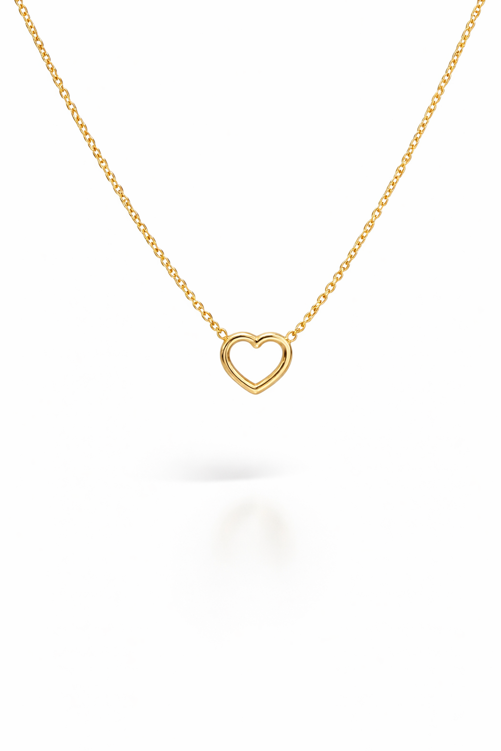 18 karátos arany nyaklánc szív alakú medállal