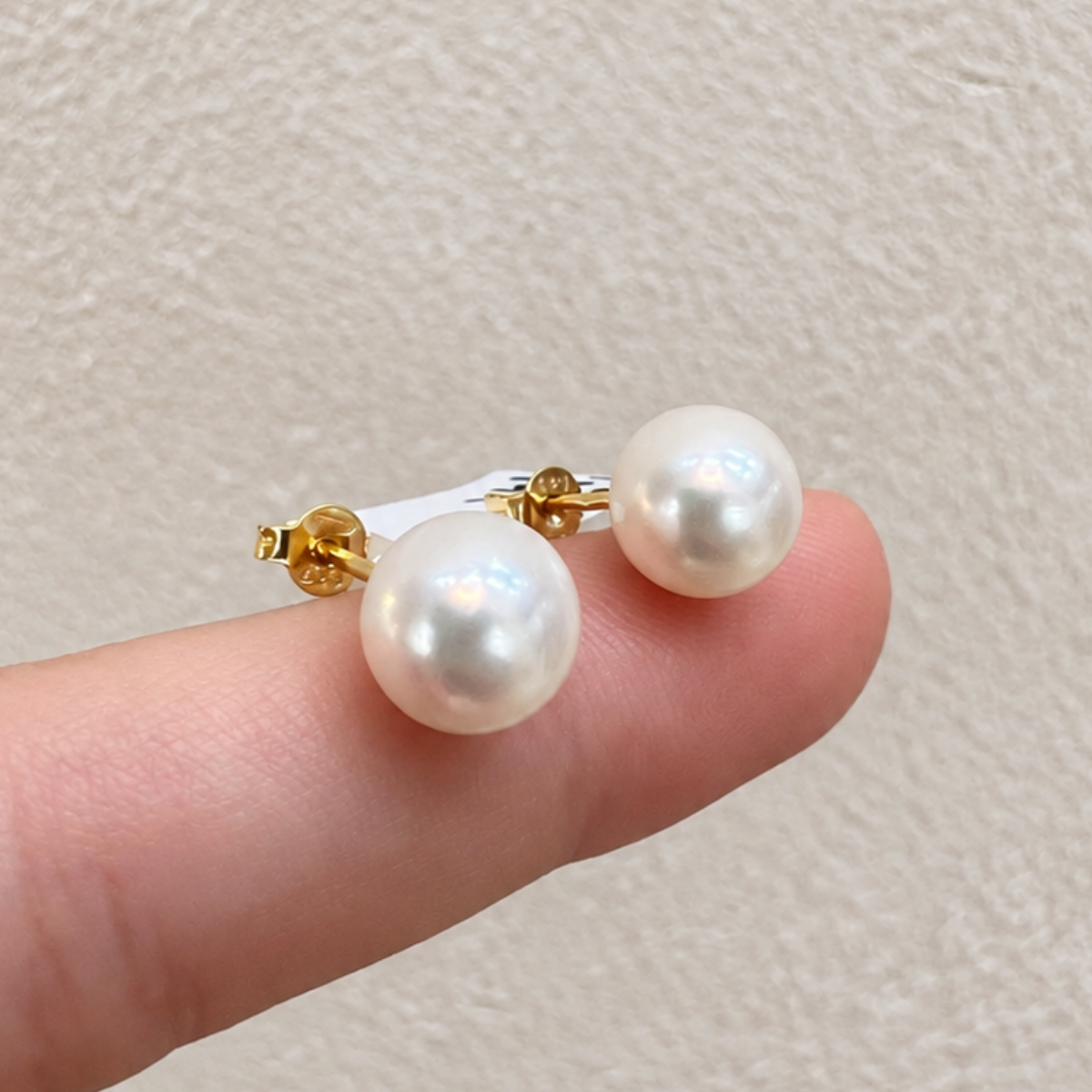 14 kt Sárga arany 8 mm gyöngy fülbevaló