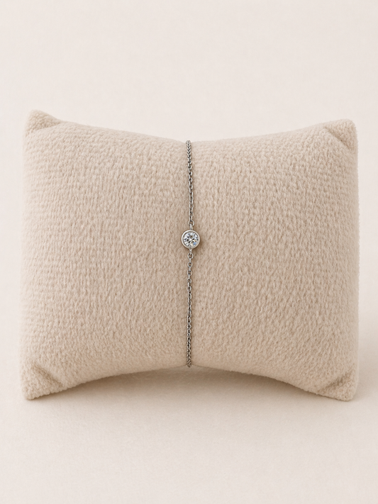 Fehér arany gyémánt karkötő 0,08 ct