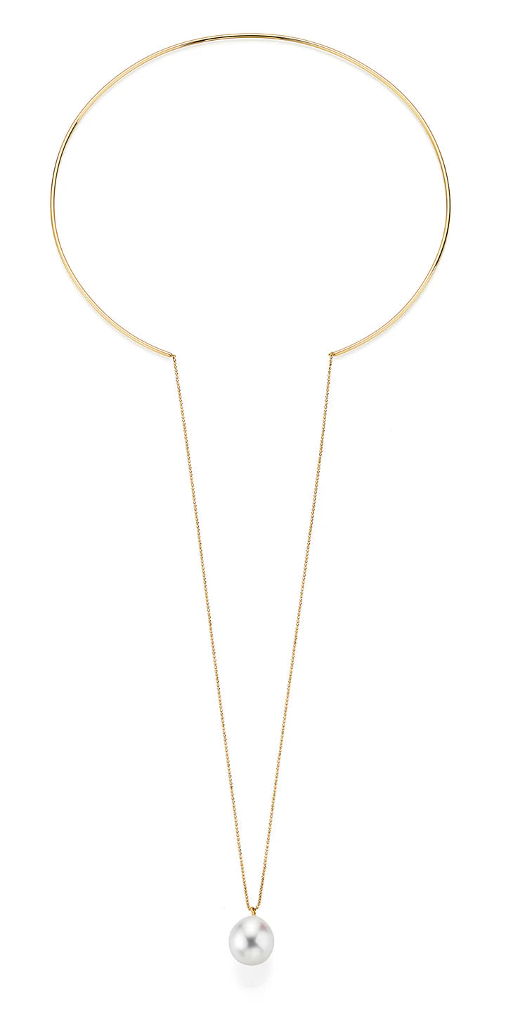 LOVE gold necklace with South Sea pearls