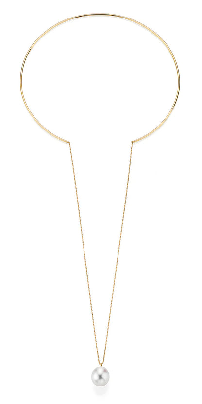 LOVE gold necklace with South Sea pearls