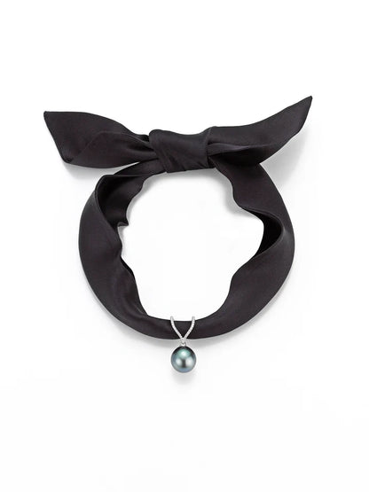Selyem choker - fekete