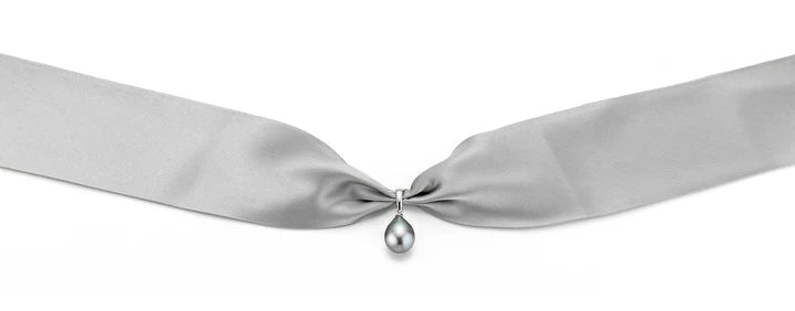 Selyem choker - szürke