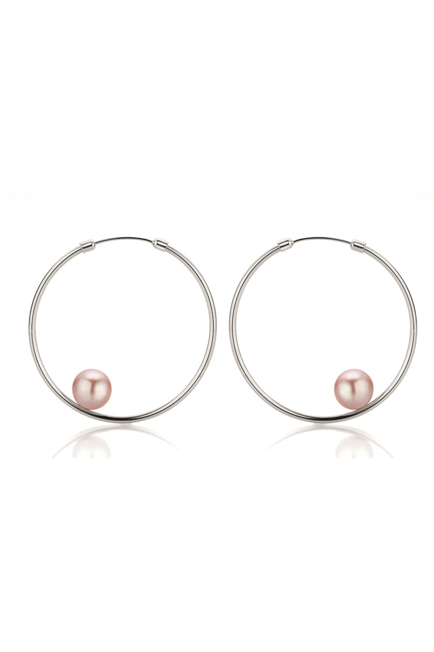 PINK PEARL ezüst karika fülbevaló édesvízi gyönggyel